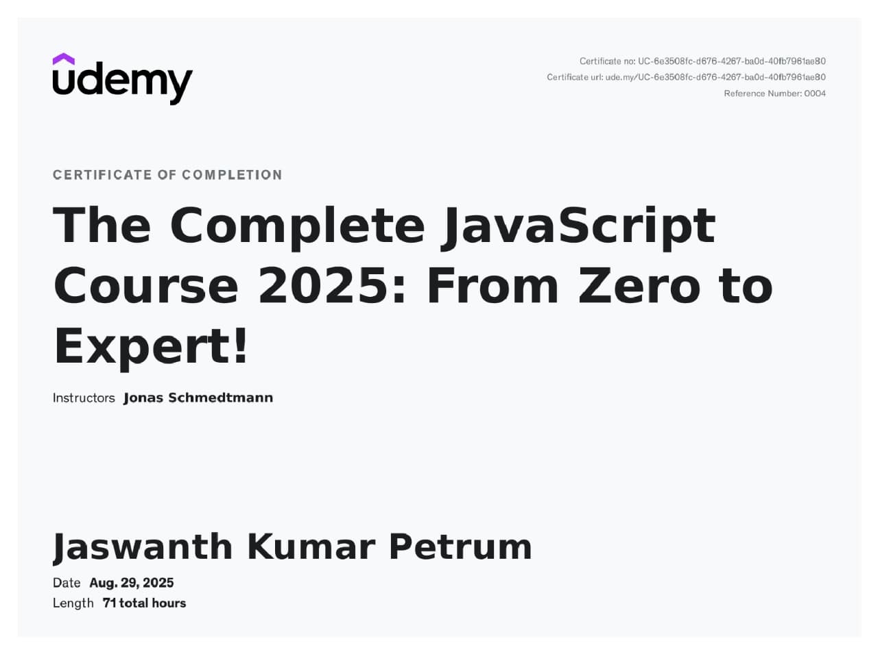 Javascript Certificate